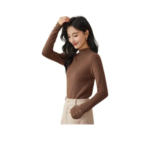OUNIXUE Коричневый Женские Свитеры