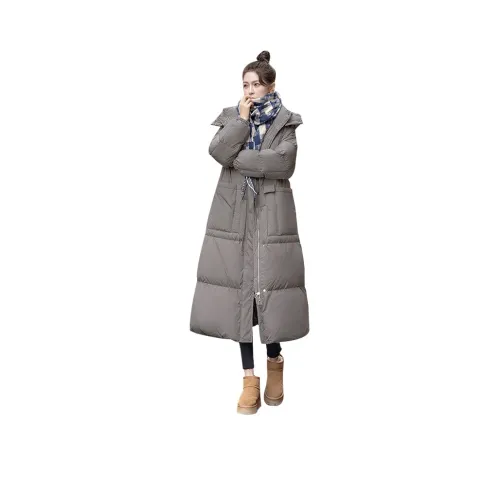 Cypress House Пуховик Женский Светло-Серый Кофейный