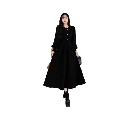 GULIANFEI Длинное платье с длинными рукавами женское