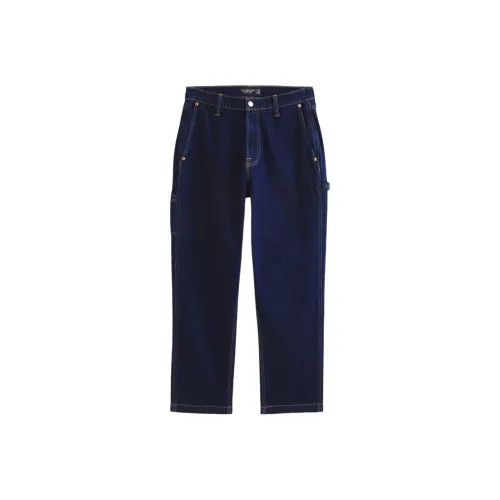 Abercrombie＆Fitch Темно-синие мужские джинсы