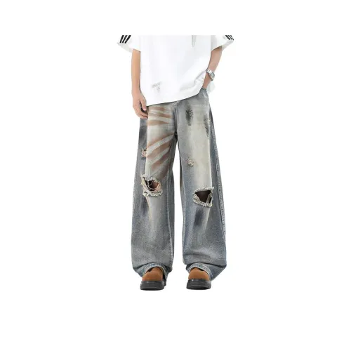 MDGR Винтажные синие унисекс джинсы