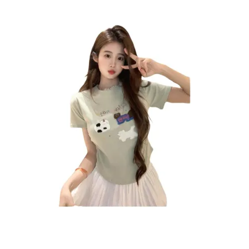 FOREST LIBRARY Светло-зеленая унисекс футболка T