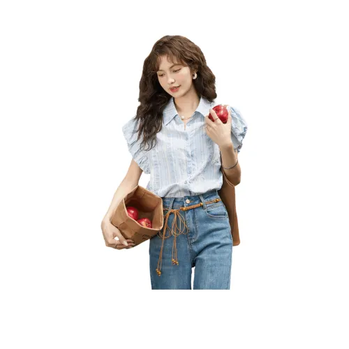 MISHOW Рубашка Женская Синие Полосы