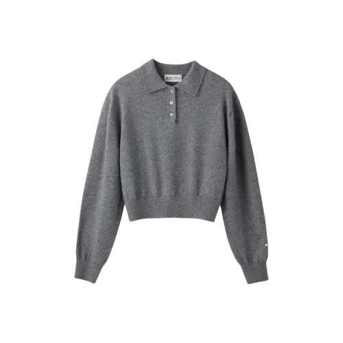 RECTO FW24 OPHELIA Шimmer KNIT POLO Трикотаж Women's Melange GREY Смешанный цвет Серый