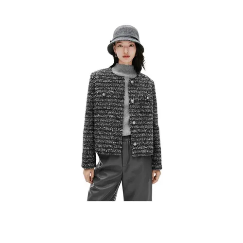 Hopeshow Cropped Coat Women's Premium Gray Хопешоу Укороченное Пальто Женское Премиум Серый