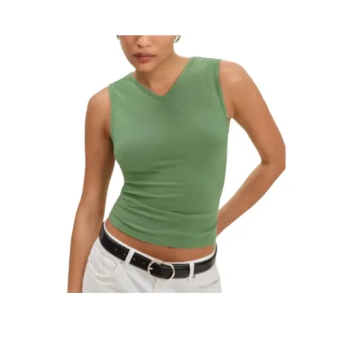Reformation Темно-зеленые Женские Майки