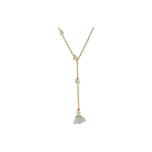 Yiru Ожерелья с авантюрином и пресноводным жемчугом женские