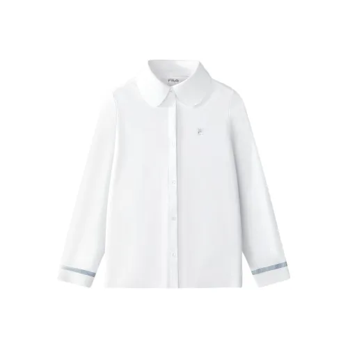 FILA KIDS Длинный рукав рубашка стандартный белый для подростков