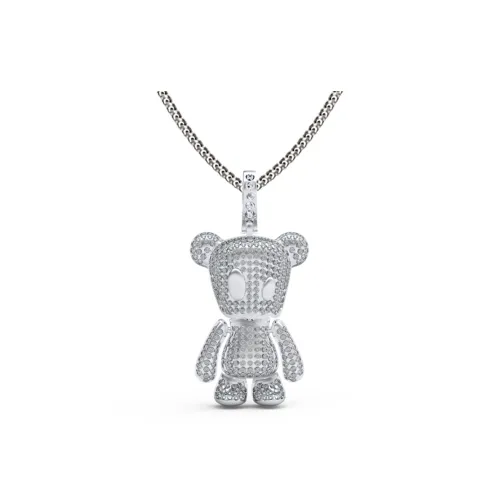 LIBALU Подвеска с полностью украшенным горным хрусталем Медведь Цепочка для свитера Унисекс