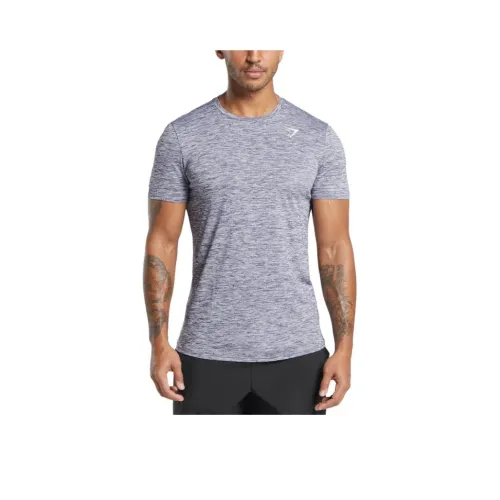 GYMSHARK Тёмно-фиолетовый/белый Грязь Известняк Мужская футболка с коротким рукавом