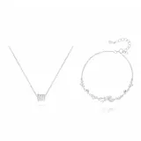 Ожерелье с подвеской "Маленькая круглая подвеска" + Бант Браслет Комплект Одежды