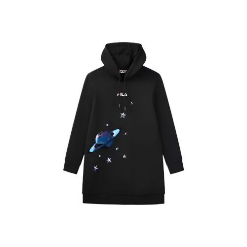 FILA Глубокий черный Женские Длинные Платья с рукавами