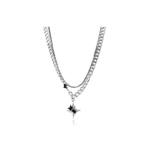 MAGICPOLE Титановые стальные ожерелья мужские серебряные