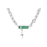 Мистический Зеленый Сияние Звезда Ожерелье