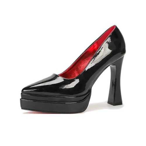 Zubumei Грубый каблук Высокие каблуки 11 см Женские Черный