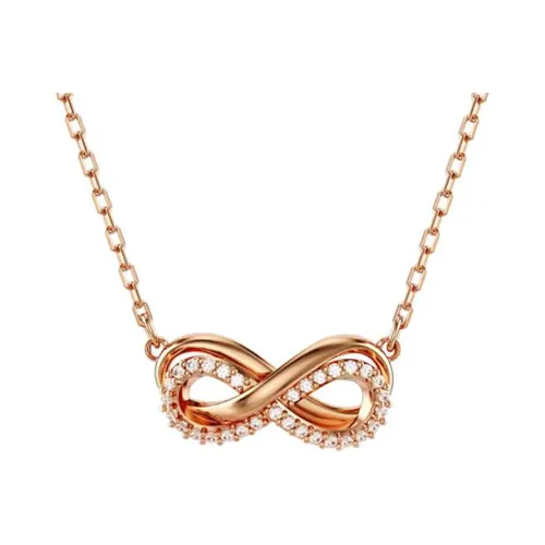 Swarovski Кубический цирконий Искусственный кристалл Покрытие розовым золотом Ожерелье Женское Розовое золото