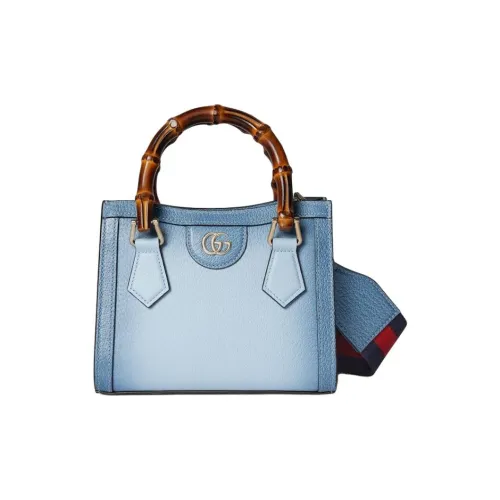 GUCCI Кожа Тоут Сумка Сумка для покупок Сумка через плечо Сумка Маленькая Женская Светло-синяя