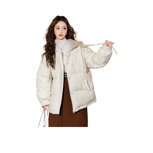 Tonlion Пуховик Женские Миндально-белый