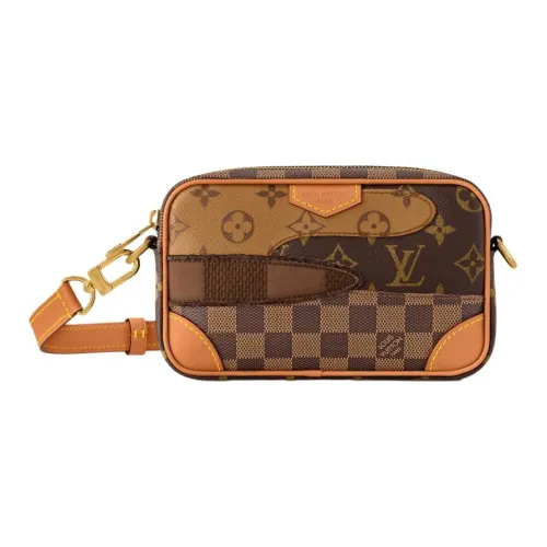 LOUIS VUITTON NIGO Collaboration Trocadero Label Сумка через плечо Мужская Коричневая