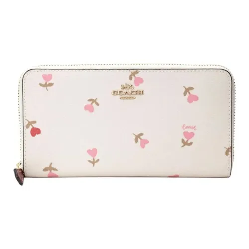 COACH Canvas с кожаными вставками клатч кошелек женский белый