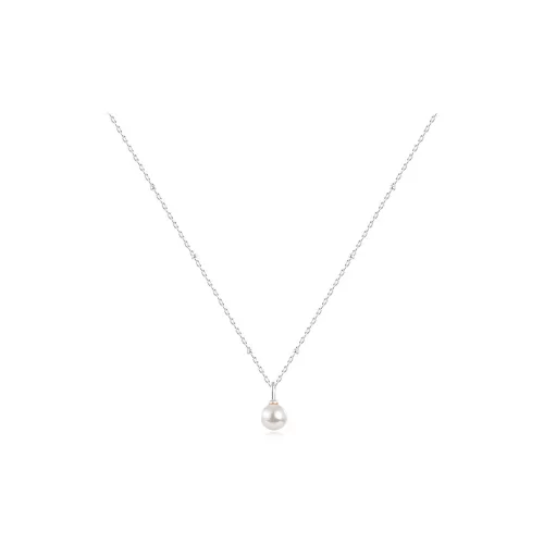 Серебряная отделка Искусственная жемчужина Ожерелья Женские