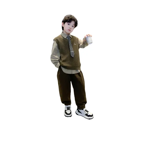 The panda is round Повседневная спортивная одежда Кофейно-зеленый THREE Комплект для детей