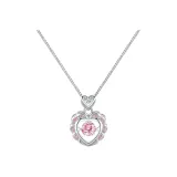 Серебряный с розовым цирконом