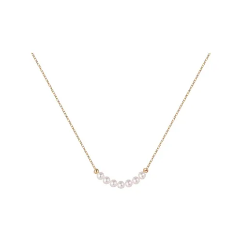 NATURALLYJOJO Титановая сталь Искусственный жемчуг Ожерелье Женское Золото