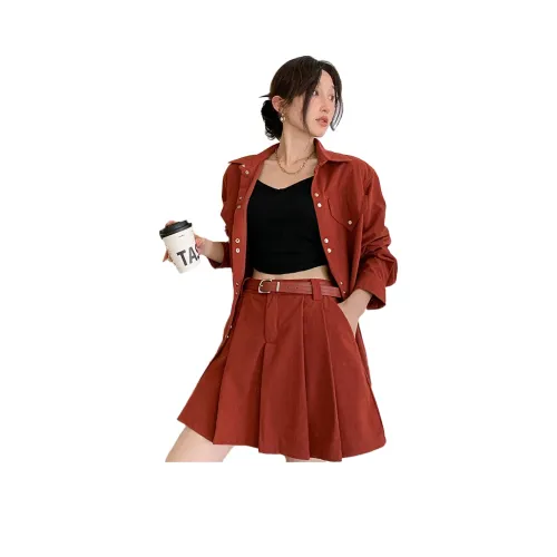 NANING9 Красный Женские Комплекты с юбкой