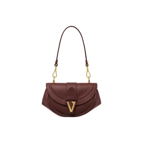 VERSACE Virtus Телячья кожа Сумка через плечо Маленькая Женская Бургунди