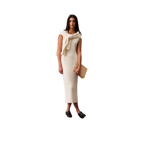 Calvin Klein Без рукавов Платье Женское Айвори