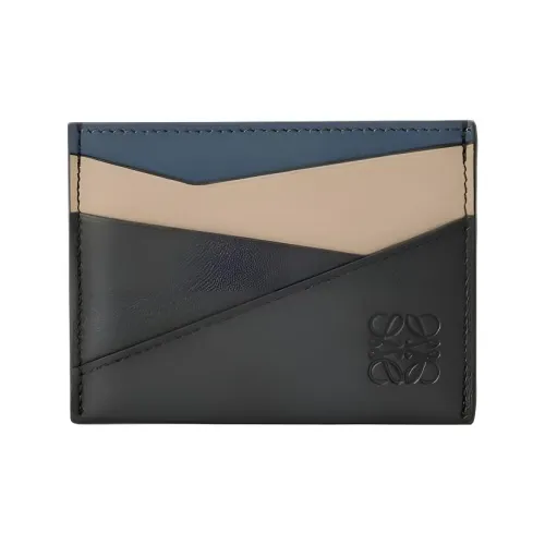 LOEWE Пазл Телячья кожа Держатель для карт Унисекс Черный и Разноцветный