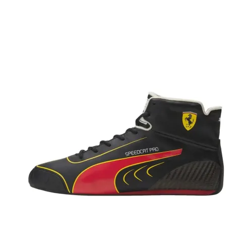 Scuderia Ferrari X PUMA Speedcat Аbrasion Resistant MID Топ Кроссовки для тренировок Мужские Черные Красные
