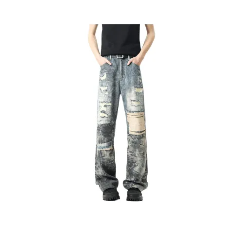 ZHEYUAN Синие Унисекс Джинсы