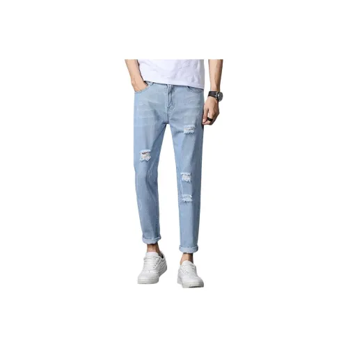 JIKENDI Небесно-голубой Мужские Джинсы