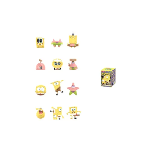 POP MART SpongeBob Quirky Коллекция Фигурка Слепые коробки Один Mystery Коробка Целая коробка 12 шт