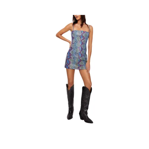NASTY GAL Real Кожа Snake Foil Mini Dress Slip Dress Women's Snake with print