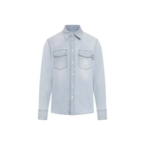 Bottega Veneta Светлый Отбеленный Деним Рубашка Мужская Отбеленный