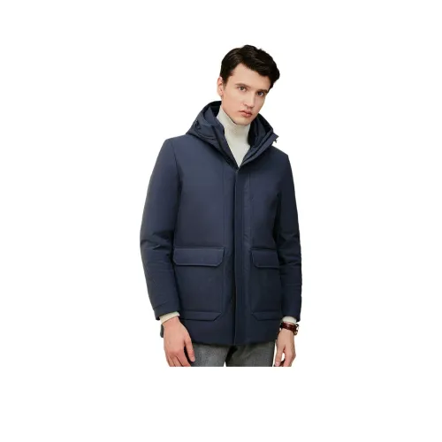 JODOLL Пуховик Мужской Винтажный Синий