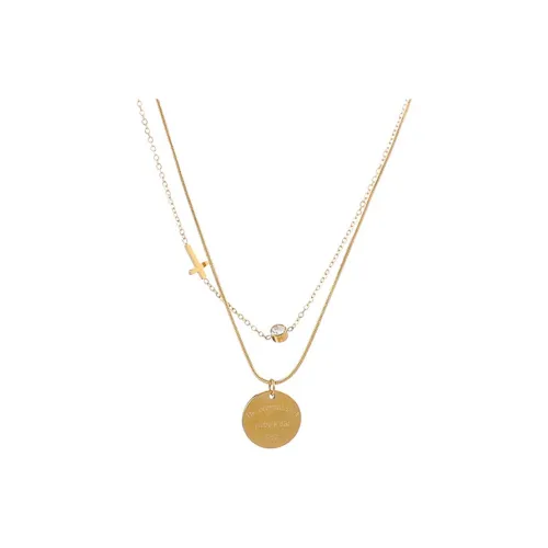 NATURALLYJOJO Титановые стальные цирконовые ожерелья женские золотые