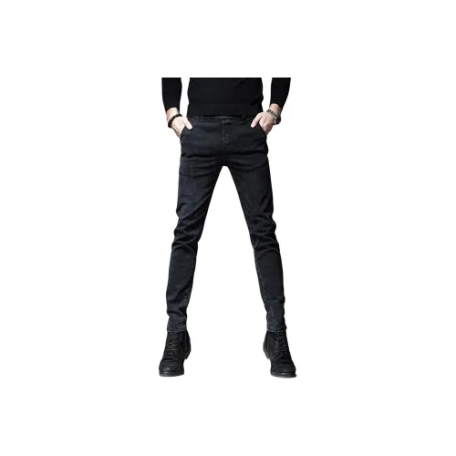 VUAS Лето Джинсы Slim Fit С подворотом Унисекс