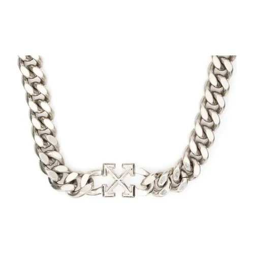 Off Белый Brass Necklaces Серебряный Мужской