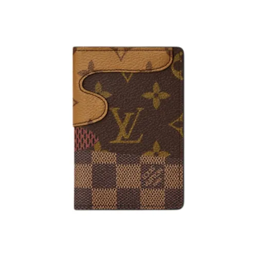 LOUIS VUITTON Nigo Collaboration Покрытый холст Держатель для карт кошелек Мужской Коричневый