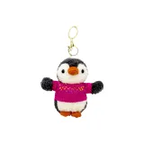 Розово-красный свитер пингвин