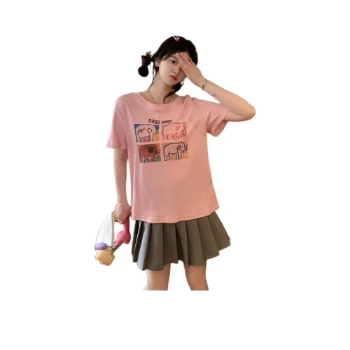 Juden Choi T-Shirt Женская Розовая