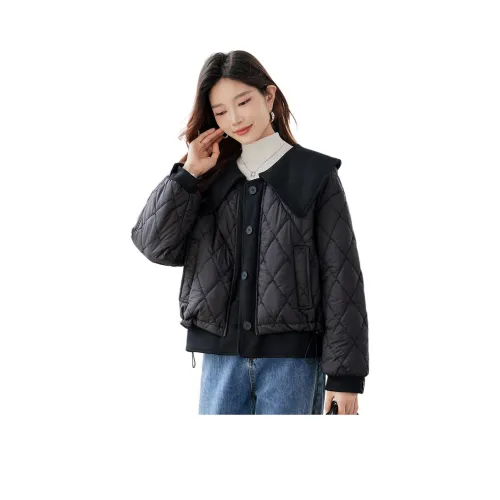 TERRE BLEUE Хлопковый пуховик женский черный