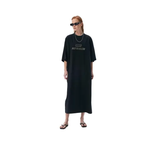 MEFUR Black Женские Короткие Платья с Рукавами