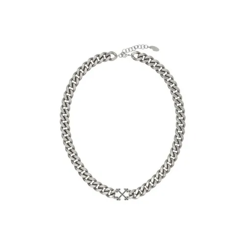 Off Белый Brass Necklaces Серебряный Мужской