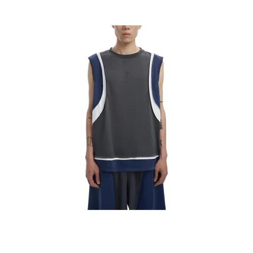 YAUSYE Летний топ без рукавов Мужской Синий Белый