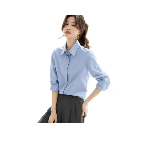 MOHANYIMEI Aqua Blue Женские Рубашки